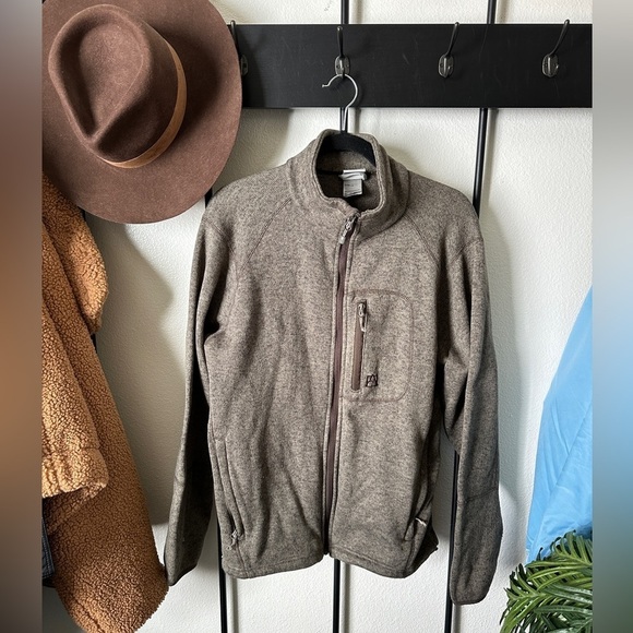 Avalanche Other - Avalanche brown knit fleece full zip up outdoor hiking jacket sweatshirt